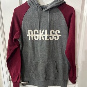 Gray and Red Men's Hoodie